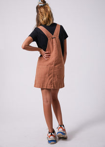 Mae Hemp Overall Dress in Clay
