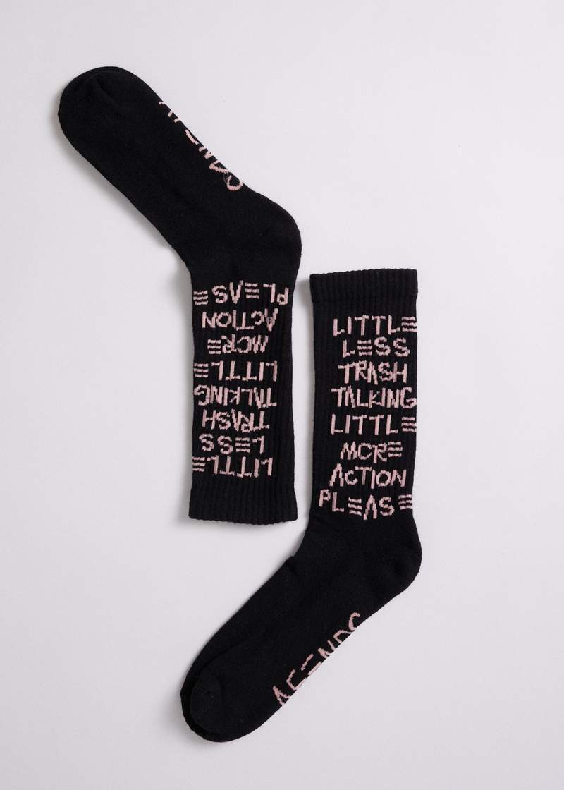 Trash Hemp Socks One Pack in Black