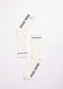Boundary Organic Crew Socks in Off White