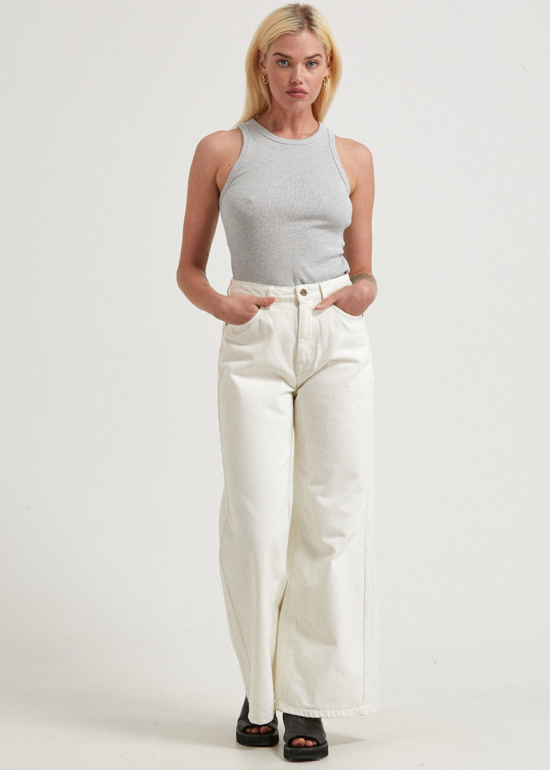 Gigi Organic Denim Flared Jeans in Off White