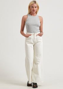 Gigi Organic Denim Flared Jeans in Off White