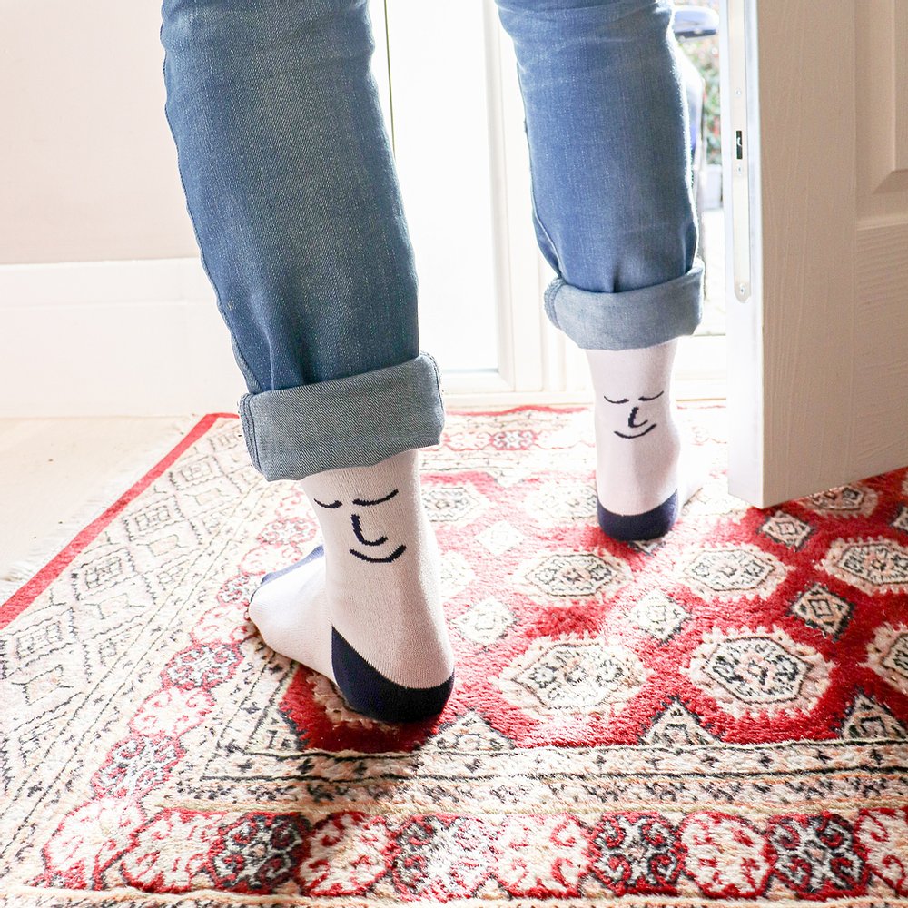 The Happy Chappy Bamboo Socks in White