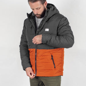 Patrol Recycled & Insulated Jacket in Charcoal & Rust