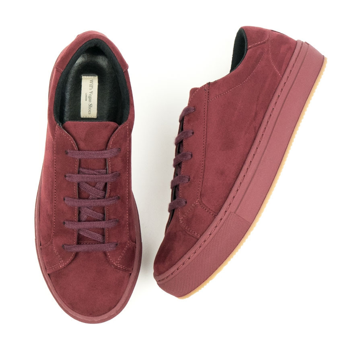 Colour Sneakers in Wine Suede