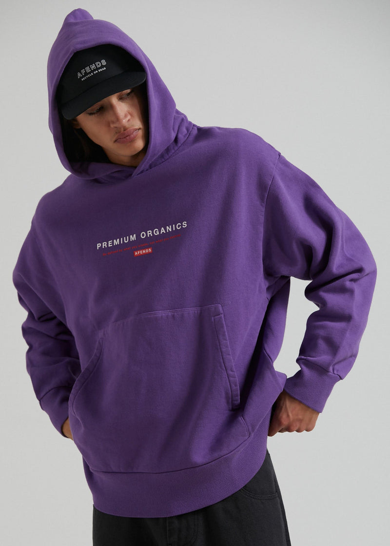 Razor Unisex Organic Oversized Hoodie in Purple