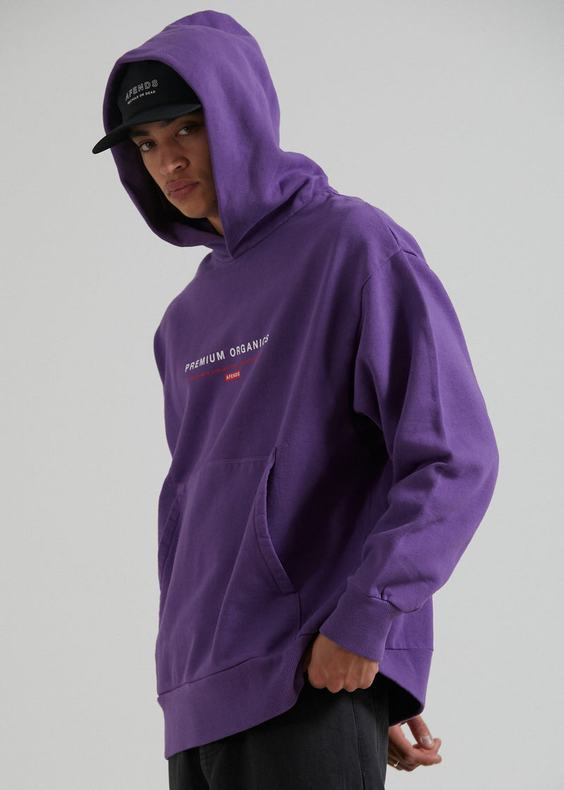 Razor Unisex Organic Oversized Hoodie in Purple