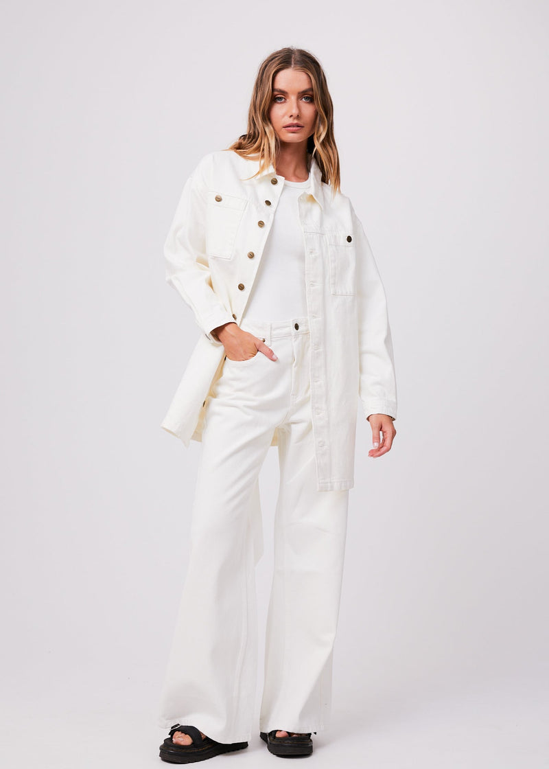 Tori Organic Denim Dress in Off White