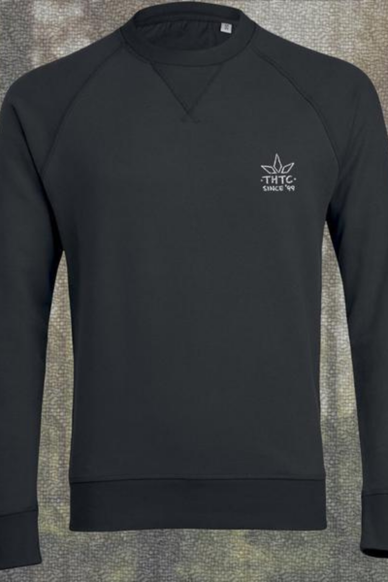 Sweatshirt - Black Low Class Logo Organic Crew Neck