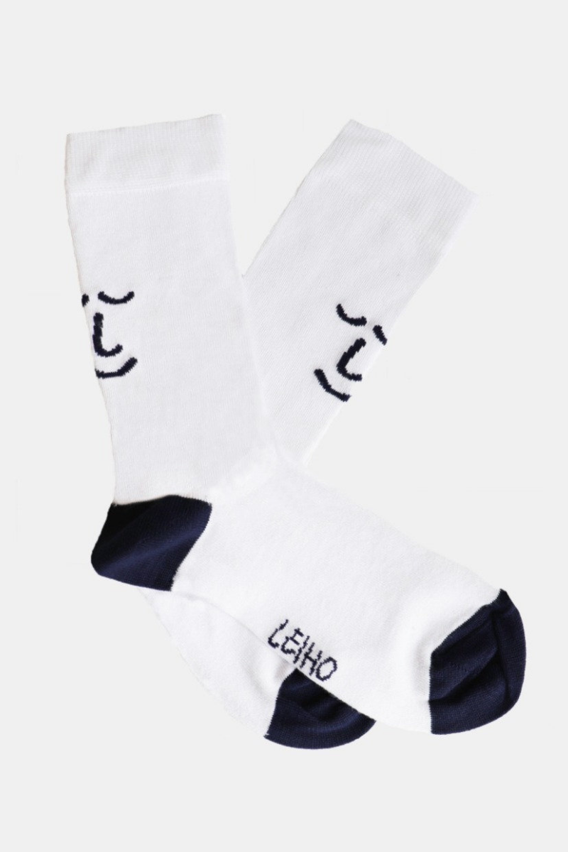The Happy Chappy Bamboo Socks in White