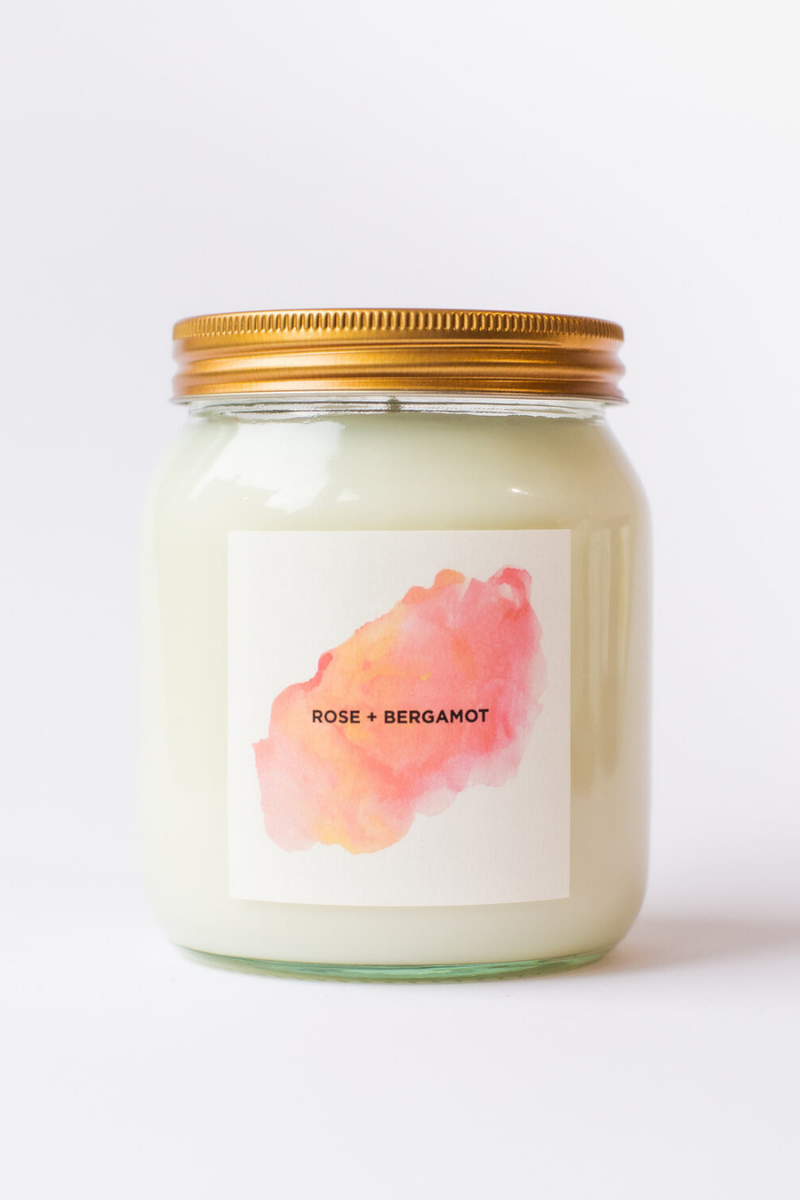 Rose and Bergamot Aromatherapy Candle