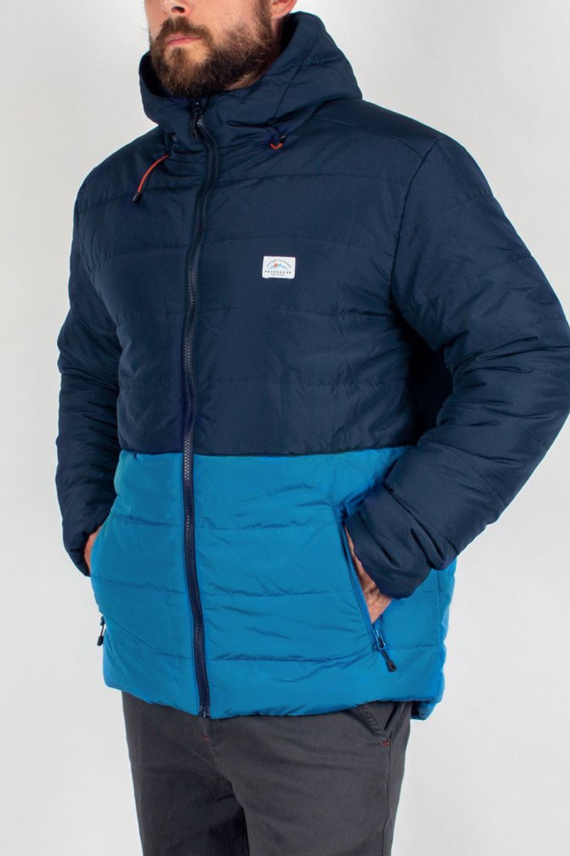 Patrol Recycled & Insulated Jacket in Navy & Deep Water Blue