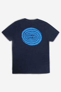 Swirl Recycled T-Shirt in Navy Blue