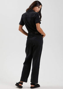 Zuri Organic Denim Jumpsuit in Black