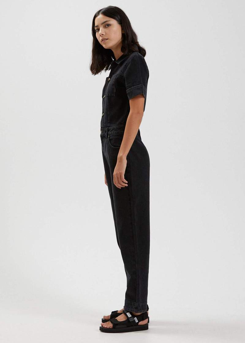 Zuri Organic Denim Jumpsuit in Black